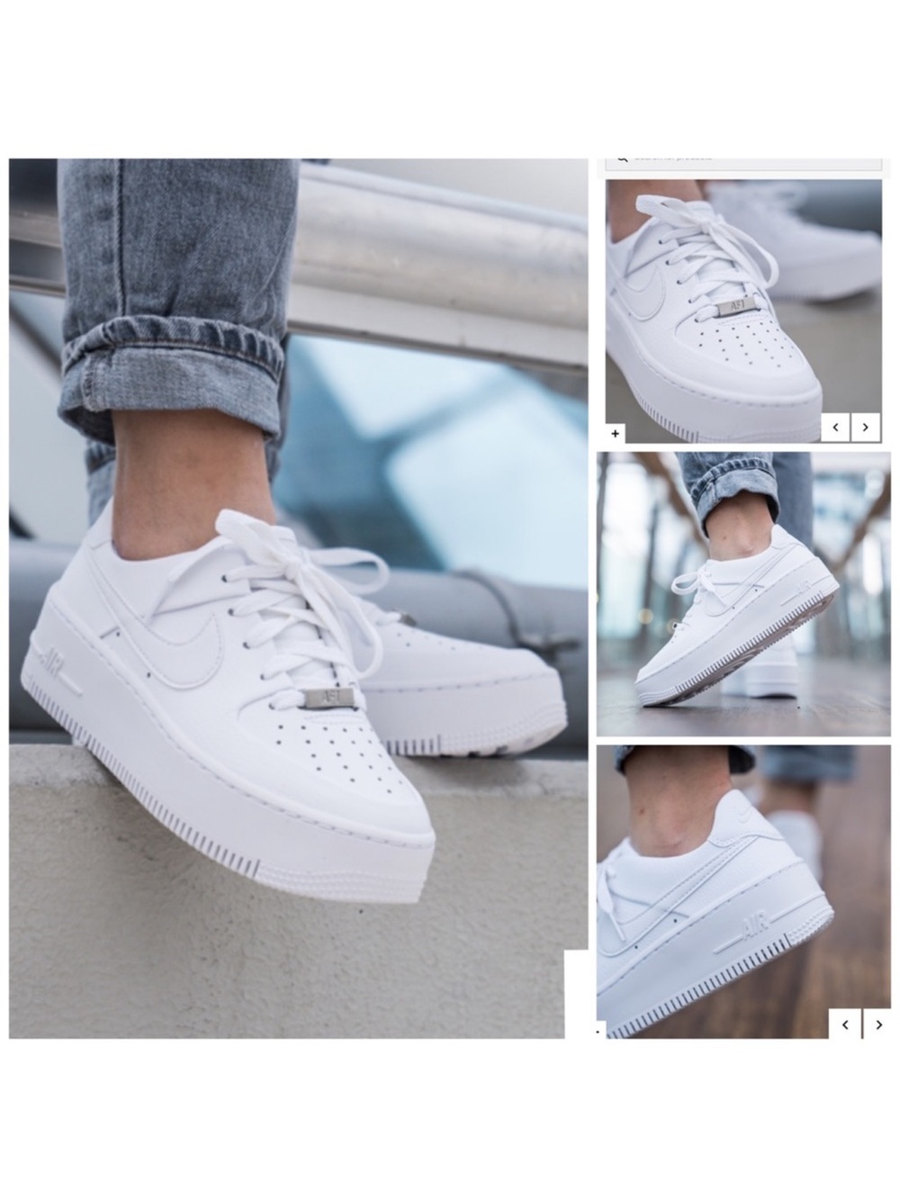Nike Air Force 1 Sage Casual White Sneakers AR5339-100 Size 9 Women’s Shoes